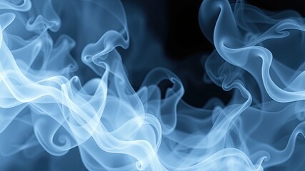 Obraz premium Smoke on black, wavy smoke on black isolated background, wavy smoke and black screen wallpaper,