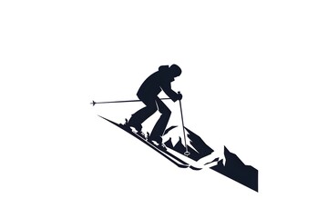 silhouette of snowboarder jumping