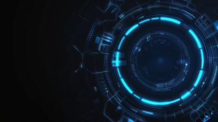 Fototapeta premium Abstract Digital Interface With Glowing Blue Circles