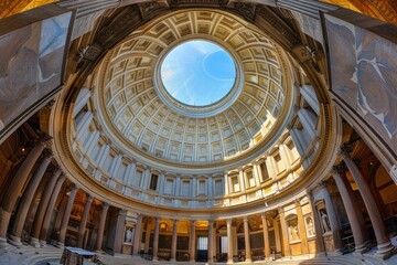 Obraz premium Pantheon transaction center inside the Pantheon in Rome, Italy