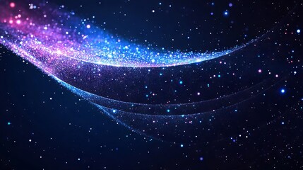 Abstract image of a growth chart in the form of a starry sky or space, consisting of points, lines, and shapes in the form of planets, stars and the universe. Vector wireframe concept.