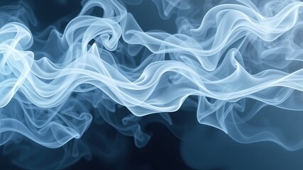 Obraz premium Smoke on black, wavy smoke on black isolated background, wavy smoke and black screen wallpaper,