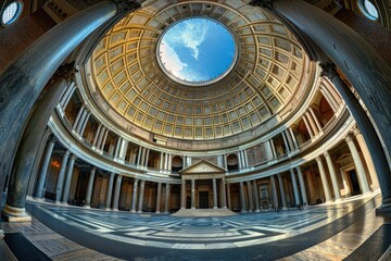 Obraz premium Pantheon transaction center inside the Pantheon in Rome, Italy.
