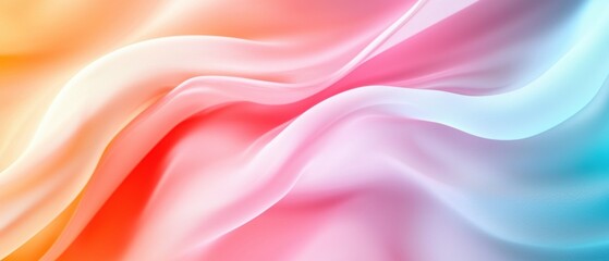 Obraz premium Chromatic Dreamscape: Dive into the ethereal embrace of flowing rainbow silk, a vibrant symphony of color and texture.