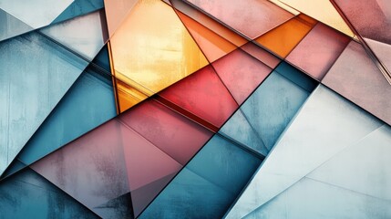 Geometric patterns in metallic hues, forming a modern abstract background.