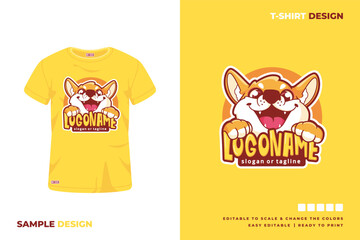 cute dog cartoon t shirt design