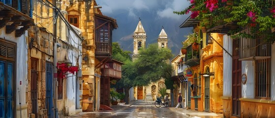 Naklejka premium City's ancient architecture explored.