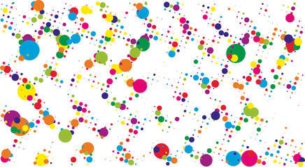 party streamers and confetti, a cmyk pattern of dots on a white background,  abstract dots and circles on white background,