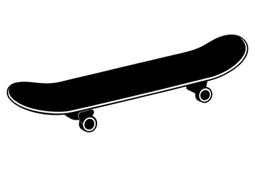 Skateboard icon silhouette vector, skateboard sport illustration	