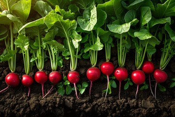 Radish field aerial view.
