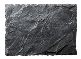Black slate stone isolated on transparent background
