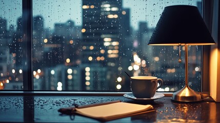 Rainy Night City View