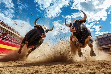 Fotobehang Spanish bullfighting banned in Catalunia in 2011 due to animal cruelty © LimeSky