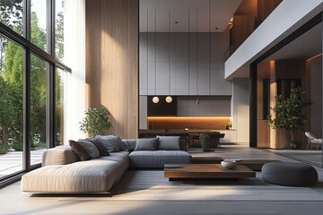 Fototapeta premium Modern Living Room with Natural Light