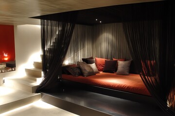 Modern Interior Design with a Bed in a Nook