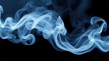 Fototapeta premium Smoke on black, wavy smoke on black isolated background, wavy smoke and black screen wallpaper,