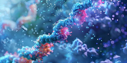 Fototapeta premium Genetic Research and DNA Technology: Exploring the Future of Molecular Science | Breakthroughs in DNA Science: Unraveling Complex Genetic Structures