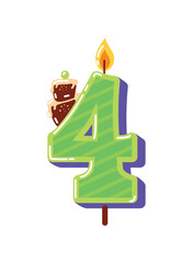 birthday candle number four