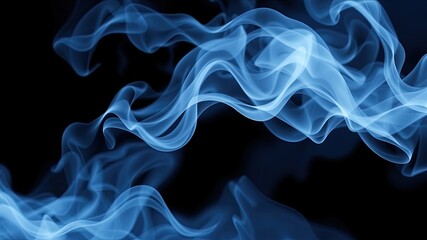 Fototapeta premium Smoke on black, wavy smoke on black isolated background, wavy smoke and black screen wallpaper,