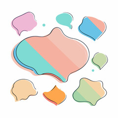 Bubble speech bundle with pastel color on a isolated white background (9)