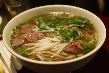 Vietnamese rice noodle known as Pho