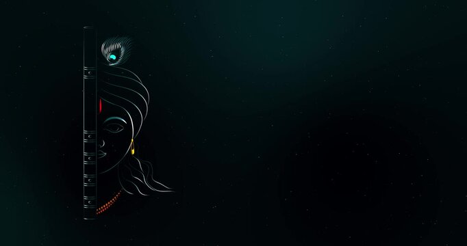 lord krishna line art motion graphics background.