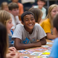 Happy Boy in Classroom.