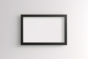 Obraz premium Maqueta de marco de póster de imagen de madera mínima sobre papel tapiz blanco 