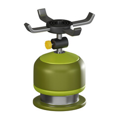 Outdoor Stove 3D Illustration, Portable Cooking Equipment for Camping