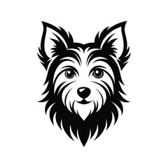 Yorkshire Terrier vector icon logo illustration silhouette style black and white 