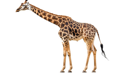 Naklejka premium Giraffe standing isolated on