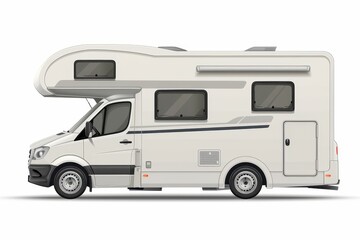 Naklejka premium Motorhome Caravan Family car isolated on white background