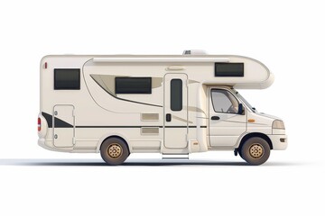 Motorhome Caravan car or Family car camping truck on white background