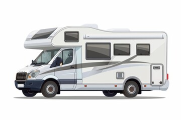 Motorhome car camping truck isolated on white background