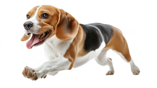 Beagle Dog Running with