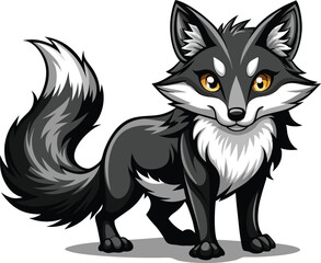 black and white fox