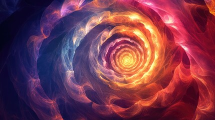 Naklejka premium Digital illustration of a dynamic spiral pattern with endless loops and flows, representing the concept of perpetual motion.