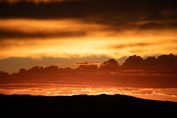 Wyoming red sunset in the desert