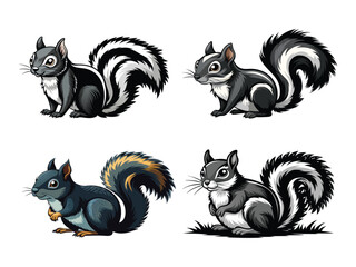 set of funny cartoon animals