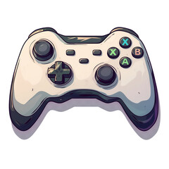 A 2D cartoon clipart drawing of a game controller on an isolated transparent background