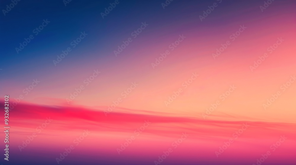 Aufkleber a stunning gradient of sunset colors spreads across the sky, with deep reds and soft pinks blending 