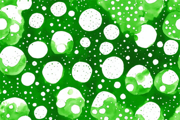 Green and white watercolor dots pattern