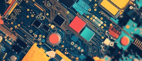 Various gadget components illustration, Generative AI