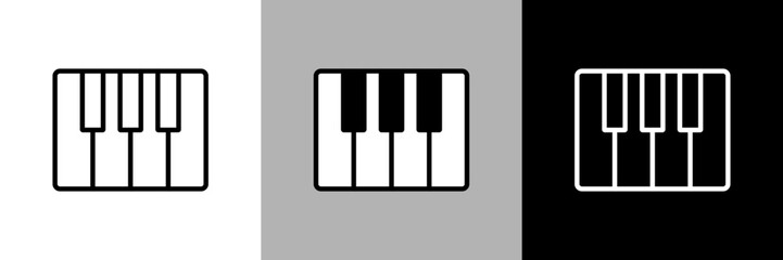 シンプルな線画のピアノのベクターアイコン