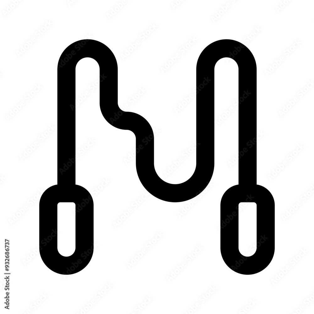 Sticker jump rope glyph icon