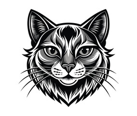 Black and white tiger head vector