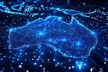 Digital map of australia network connectivity created with generative ai