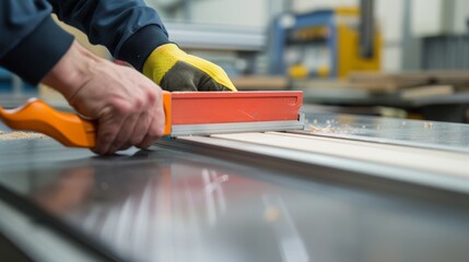 Carpenter Using Table Saw.