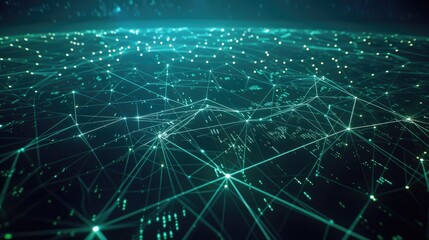 Fototapeta premium Glowing Connections and Data Points in a Digital Network