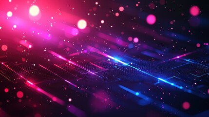 Fototapeta premium Abstract Neon Lights Background with Bokeh